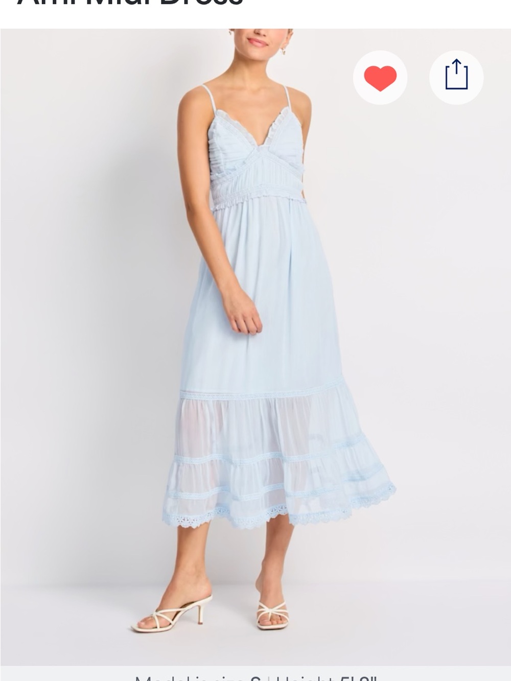 Dizzy Lizzy Ami Midi Light Blue Spaghetti Strap Midi Dress